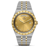 Buy Shop Tudor Royal Automatic Diamonds Gold Dial Two Tone Steel Strap Watch for Men - M28603-0006 USA Online
