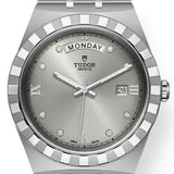 Buy Shop Tudor Royal Day Date Diamonds Automatic Silver Dial Silver Steel Strap Watch for Men - M28600-0002 USA Online