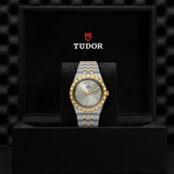 Buy Shop Tudor Royal Diamonds Automatic Grey Dial Two Tone Steel Strap Watch for Men - M28603-0002 USA Online