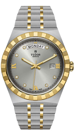 Buy Shop Tudor Royal Diamonds Automatic Grey Dial Two Tone Steel Strap Watch for Men - M28603-0002 USA Online