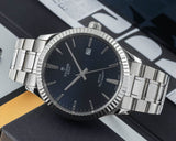 Buy Shop Tudor Style Automatic Black Dial Silver Steel Strap Watch for Men - M12710-0003 USA Online