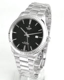 Buy Shop Tudor Style Automatic Black Dial Silver Steel Strap Watch for Men - M12710-0003 USA Online