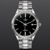 Buy Shop Tudor Style Automatic Black Dial Silver Steel Strap Watch for Men - M12710-0003 USA Online