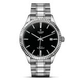 Buy Shop Tudor Style Automatic Black Dial Silver Steel Strap Watch for Men - M12710-0003 USA Online