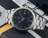 Buy Shop Tudor Style Automatic Blue Dial Silver Steel Strap Watch for Men - M12710-0013 USA Online