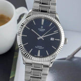 Buy Shop Tudor Style Automatic Blue Dial Silver Steel Strap Watch for Men - M12710-0013 USA Online