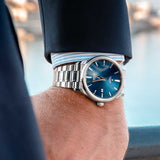 Buy Shop Tudor Style Automatic Blue Dial Silver Steel Strap Watch for Men - M12710-0013 USA Online