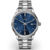 Buy Shop Tudor Style Automatic Blue Dial Silver Steel Strap Watch for Men - M12710-0013 USA Online