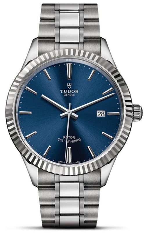 Buy Shop Tudor Style Automatic Blue Dial Silver Steel Strap Watch for Men - M12710-0013 USA Online