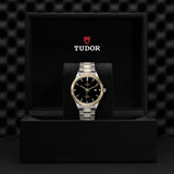 Buy Shop Tudor Style Automatic Diamonds Black Dial Two Tone Steel Strap Watch for Men - M12713-00011 USA Online