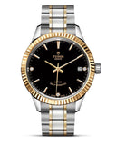 Buy Shop Tudor Style Automatic Diamonds Black Dial Two Tone Steel Strap Watch for Men - M12713-00011 USA Online