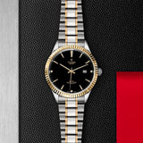 Buy Shop Tudor Style Automatic Diamonds Black Dial Two Tone Steel Strap Watch for Men - M12713-00011 USA Online