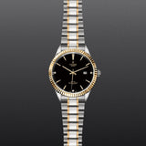 Buy Shop Tudor Style Automatic Diamonds Black Dial Two Tone Steel Strap Watch for Men - M12713-00011 USA Online