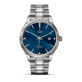 Buy Shop Tudor Style Automatic Diamonds Blue Dial Silver Steel Strap Watch for Men - M12710-0017 USA Online