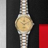 Buy Shop Tudor Style Automatic Diamonds Gold Dial Two Tone Steel Strap Watch for Men - M12713-0007 USA Online