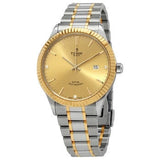 Buy Shop Tudor Style Automatic Diamonds Gold Dial Two Tone Steel Strap Watch for Men - M12713-0007 USA Online