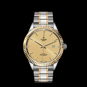Buy Shop Tudor Style Automatic Diamonds Gold Dial Two Tone Steel Strap Watch for Men - M12713-0007 USA Online
