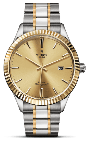 Buy Shop Tudor Style Automatic Gold Dial Two Tone Steel Strap Watch for Men - M12713-0001 USA Online