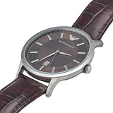 Emporio Armani Renato Classic Brown Dial Brown Leather Strap Watch For Men - AR2413