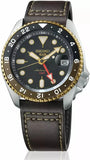 Buy Shop Seiko 5 Sports SKX GMT Automatic Mocha Black Dial Brown Leather Strap Watch For Men - SSK036K1 USA Online