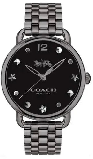 Coach Delancey Black Dial Black Steel Strap Watch For Women - 14502812