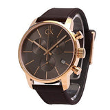 Buy Shop Calvin Klein City Chronograph Grey Dial Brown Leather Strap Watch for Men - K2G276G3 USA Online