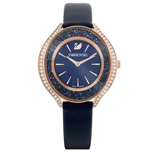 Buy Shop Swarovski Crystalline Aura Blue Dial Blue Leather Strap Watch for Women - 5519447 USA Online