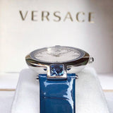 Buy Shop Versace Olympo Gleam White Dial Green Leather Strap Watch for Women - VAN020016 USA Online