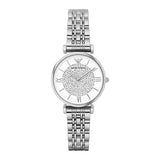 Buy Shop Emporio Armani Gianni T Bar White Crystal Pave Dial Silver Stainless Steel Strap Watch For Women - AR1925 USA Online