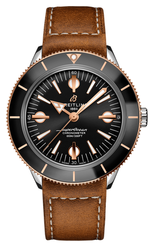 Buy Shop Breitling Superocean Heritage '57 Black Dial Brown Leather Strap Watch for Men - U10370121B1X1 USA Online