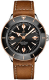 Buy Shop Breitling Superocean Heritage '57 Black Dial Brown Leather Strap Watch for Men - U10370121B1X1 USA Online