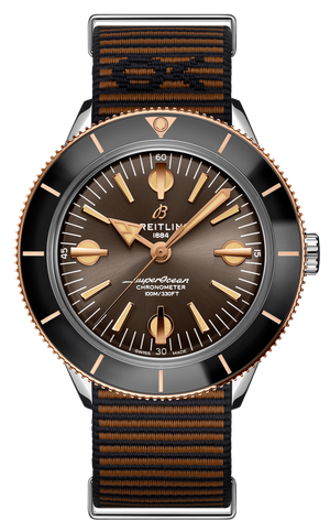 Buy Shop Breitling Superocean Heritage '57 Outerknown Limited Edition Brown Dial Brown NATO Strap Watch for Men - U103701A1Q1W1 USA Online