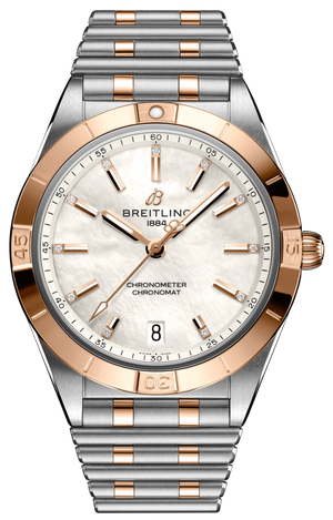 Buy Shop Breitling Chronomat 36 Mother of Pearl Dial Two Tone Steel Strap Watch for Women - U10380101A2U1 USA Online