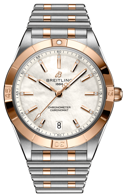Buy Shop Breitling Chronomat 36 Mother of Pearl Dial Two Tone Steel Strap Watch for Women - U10380101A2U1 USA Online