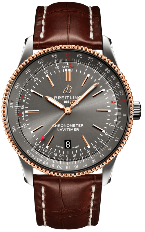 Buy Shop Breitling Navitimer Automatic 41 Grey Dial Brown Leather Strap Watch for Men - U17326121M1P1 USA Online