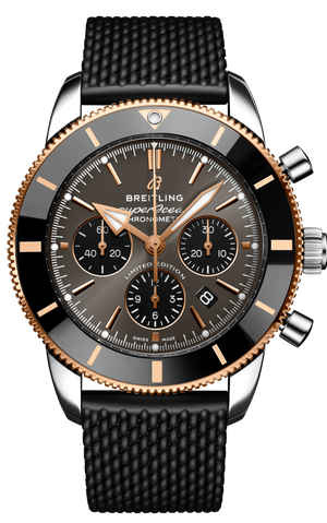 Buy Shop Breitling Superocean Heritage B01 Chronograph 44 Black Dial Black Mesh Bracelet Watch for Men - UB01621A1M1S1 USA Online