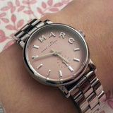 Buy Shop Marc Jacobs Baker Pink Dial Silver Steel Strap Watch for Women - MBM3283 USA Online