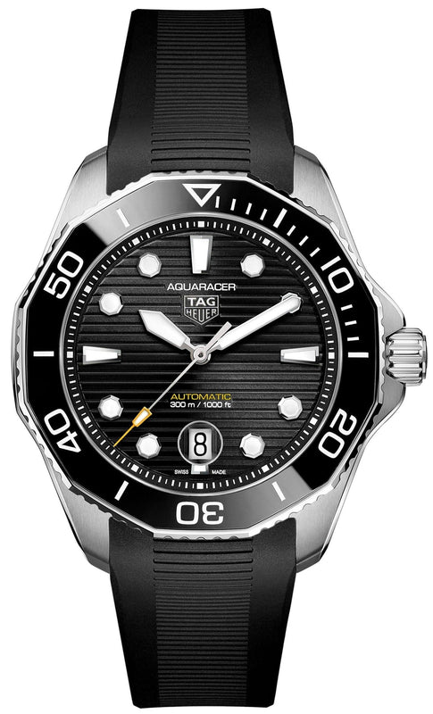 Buy Shop Tag Heuer Aquaracer Professional 300 Automatic Black Dial Black Rubber Strap Watch for Men - WBP201A.FT6197 USA Online