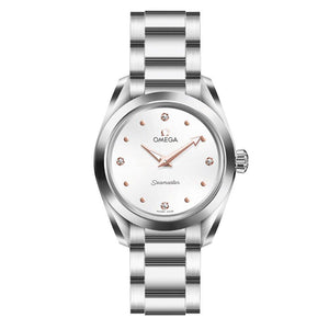 Buy Shop Omega Seamaster Aqua Terra Quartz Diamond Silver Dial Silver Steel Strap Watch for Women - 220.10.28.60.54.001 USA Online