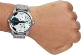 Buy Shop Diesel Mini Daddy Dual Time Silver Dial Stainless Steel Watch For Men - DZ7305 USA Online