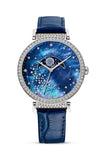 Swarovski Passage Moon Phase Blue Dial Blue Leather Strap Watch for Women - 5613320