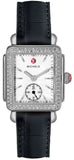 Buy Shop Michele Deco Silver Dial Black Leather Strap Watch For Women - MWW06V000005 USA Online