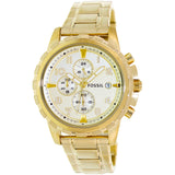 Buy Shop Fossil Dean Chronograph Champagne Dial Gold Steel Strap Watch for Men - FS4867 USA Online