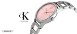 Buy Shop Calvin Klein Stately Pink Mother of Pearl Dial Silver Steel Strap Watch for Women - K3G2312E USA Online