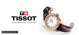 Buy Shop Tissot Carson White Dial Brown Leather Strap Watch For Women - T085.210.36.012.00 USA Online