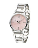 Buy Shop Calvin Klein Stately Pink Mother of Pearl Dial Silver Steel Strap Watch for Women - K3G2312E USA Online