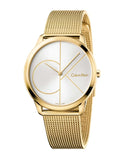 Buy Shop Calvin Klein Minimal White Dial Gold Mesh Bracelet Watch for Men - K3M21526 USA Online