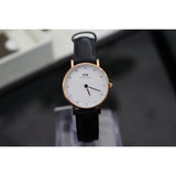 Buy Shop Daniel Wellington Classy Sheffield White Dial Black Leather Strap Watch For Women - DW00100060 USA Online