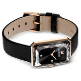 Swarovski Uptown Black Dial Black Leather Strap Watch for Women - 5547710