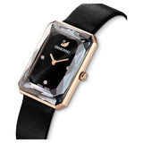 Buy Shop Swarovski Uptown Black Dial Black Leather Strap Watch for Women - 5547710 USA Online